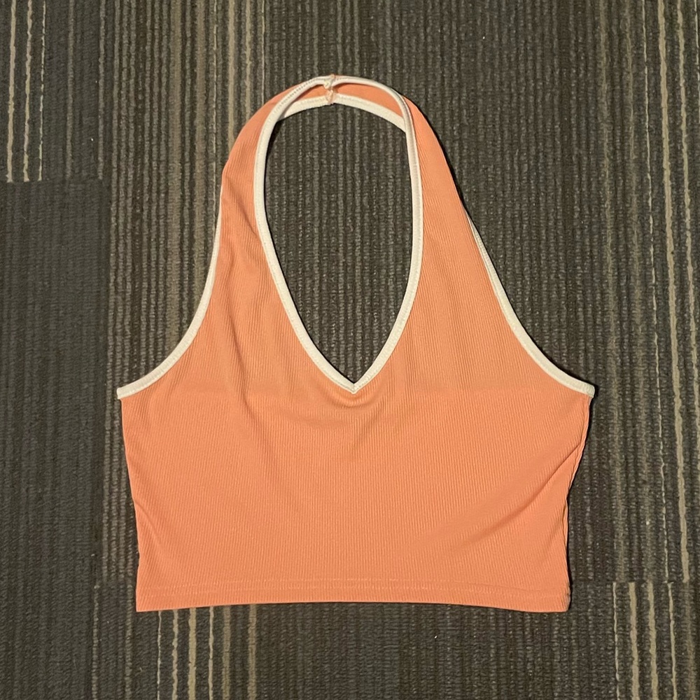 Orange Halter Crop Top